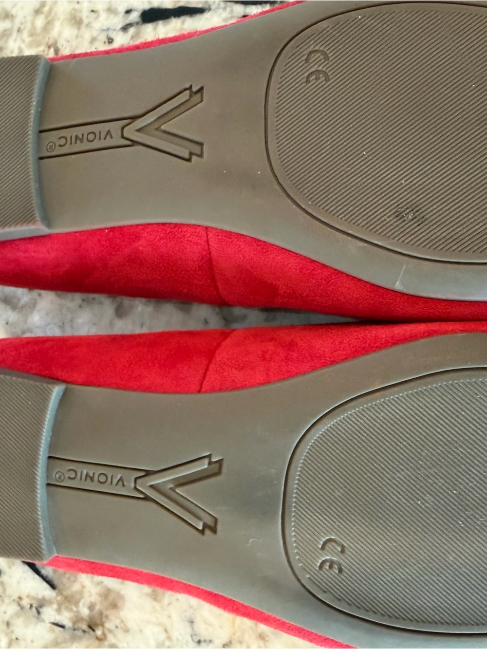 Vionic Klara Red Suede Ballet Flats Square Toe 8 - Picture 7 of 11